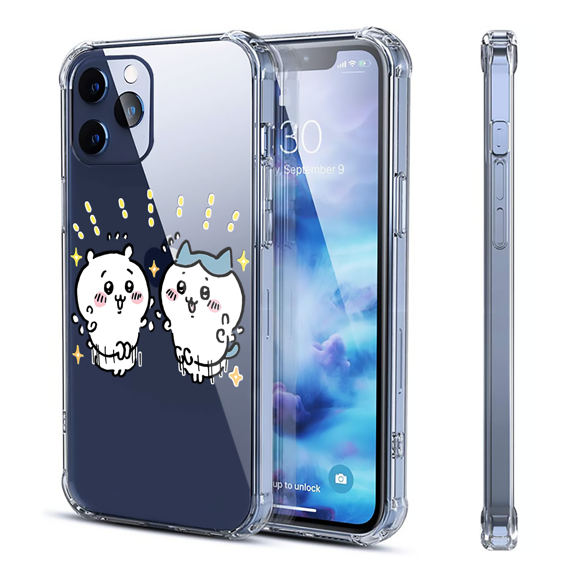 （画像用） ちいかわ ハチワレ Chii-kawa hachiware 【iPhone 12シリーズ対応】透明スマホケース（クリアソフトケース）